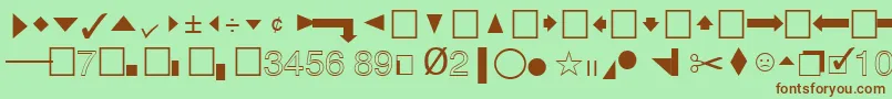 QuicktypeIiPi-Schriftart – Braune Schriften auf grünem Hintergrund