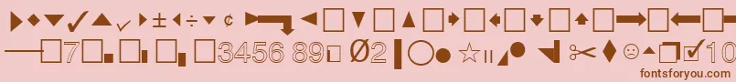 QuicktypeIiPi-Schriftart – Braune Schriften auf rosa Hintergrund