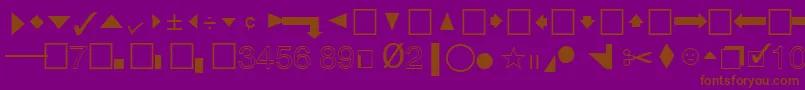 QuicktypeIiPi-Schriftart – Braune Schriften auf violettem Hintergrund
