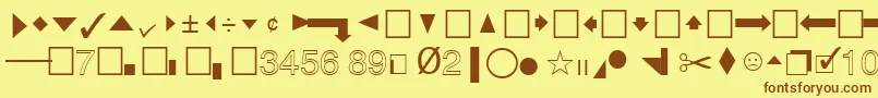 QuicktypeIiPi-fontti – ruskeat fontit keltaisella taustalla