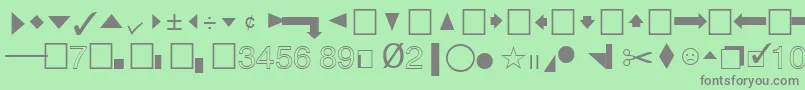 QuicktypeIiPi-Schriftart – Graue Schriften auf grünem Hintergrund