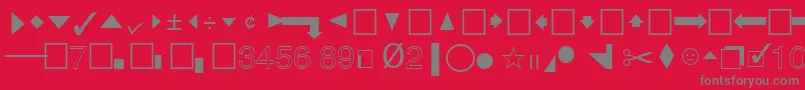 フォントQuicktypeIiPi – 赤い背景に灰色の文字