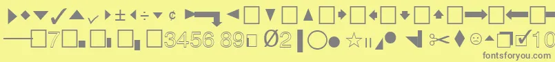 QuicktypeIiPi-fontti – harmaat kirjasimet keltaisella taustalla