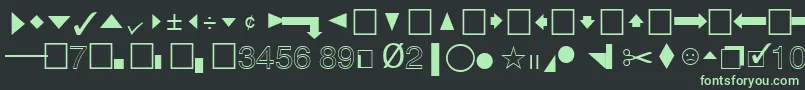 フォントQuicktypeIiPi – 黒い背景に緑の文字
