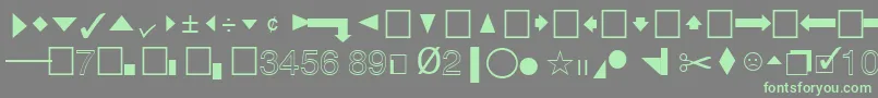 QuicktypeIiPi-fontti – vihreät fontit harmaalla taustalla