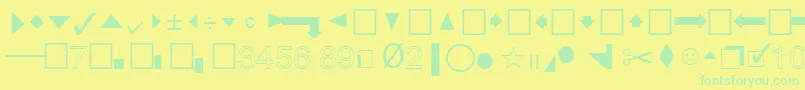 フォントQuicktypeIiPi – 黄色い背景に緑の文字