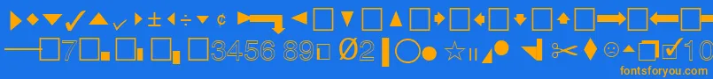 QuicktypeIiPi Font – Orange Fonts on Blue Background