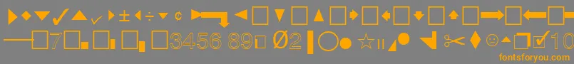 QuicktypeIiPi-Schriftart – Orangefarbene Schriften auf grauem Hintergrund