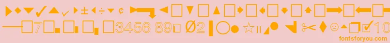 フォントQuicktypeIiPi – オレンジの文字がピンクの背景にあります。