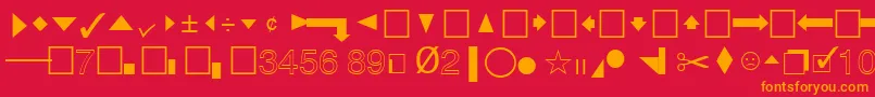 QuicktypeIiPi Font – Orange Fonts on Red Background