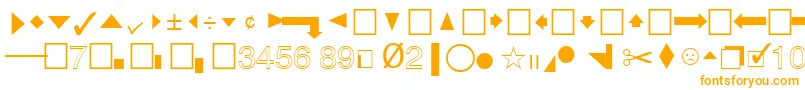 QuicktypeIiPi-Schriftart – Orangefarbene Schriften auf weißem Hintergrund