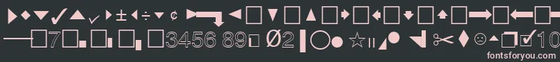 QuicktypeIiPi-fontti – vaaleanpunaiset fontit mustalla taustalla