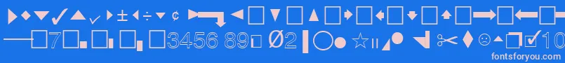 フォントQuicktypeIiPi – ピンクの文字、青い背景