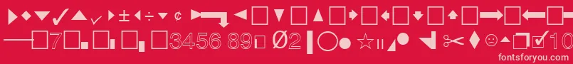 QuicktypeIiPi-Schriftart – Rosa Schriften auf rotem Hintergrund