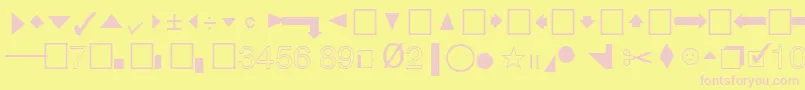 Czcionka QuicktypeIiPi – różowe czcionki na żółtym tle