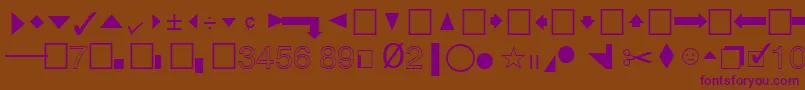 QuicktypeIiPi-Schriftart – Violette Schriften auf braunem Hintergrund