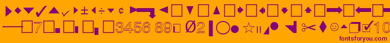 QuicktypeIiPi-Schriftart – Violette Schriften auf orangefarbenem Hintergrund