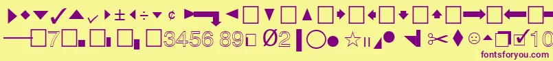 Шрифт QuicktypeIiPi – фиолетовые шрифты на жёлтом фоне