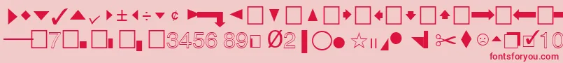 Czcionka QuicktypeIiPi – czerwone czcionki na różowym tle