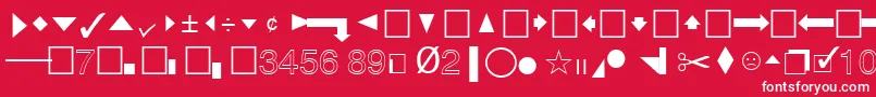 QuicktypeIiPi-fontti – valkoiset fontit punaisella taustalla