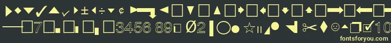 QuicktypeIiPi-fontti – keltaiset fontit mustalla taustalla