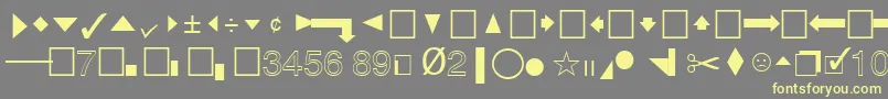 QuicktypeIiPi-Schriftart – Gelbe Schriften auf grauem Hintergrund