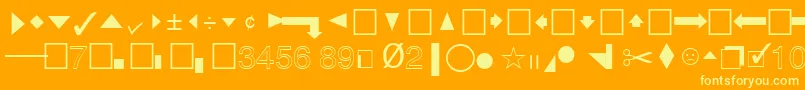 Шрифт QuicktypeIiPi – жёлтые шрифты на оранжевом фоне