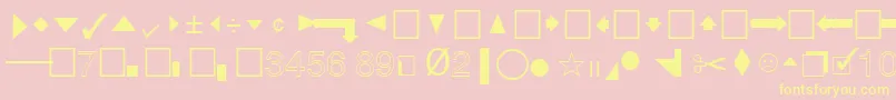 Fonte QuicktypeIiPi – fontes amarelas em um fundo rosa