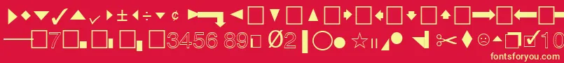 フォントQuicktypeIiPi – 黄色の文字、赤い背景