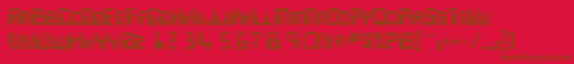 MicrRegularDb Font – Brown Fonts on Red Background