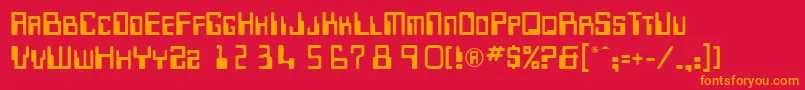 MicrRegularDb Font – Orange Fonts on Red Background