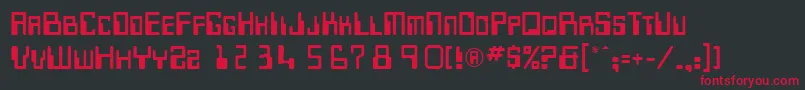 MicrRegularDb Font – Red Fonts on Black Background