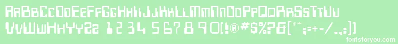 MicrRegularDb Font – White Fonts on Green Background