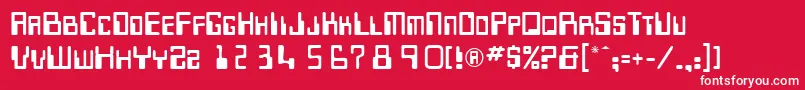 Шрифт MicrRegularDb – белые шрифты на красном фоне