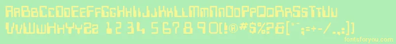 MicrRegularDb Font – Yellow Fonts on Green Background