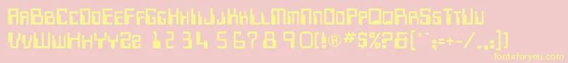 MicrRegularDb Font – Yellow Fonts on Pink Background