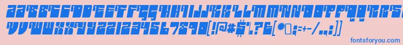 フォントOutrightRegular – ピンクの背景に青い文字