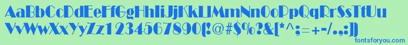 FitzgeraldRegular Font – Blue Fonts on Green Background