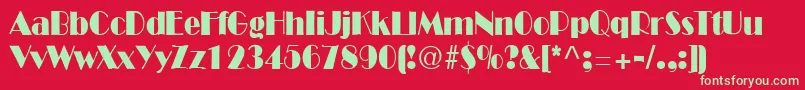 FitzgeraldRegular Font – Green Fonts on Red Background