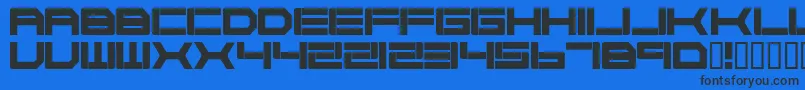 Cyborg45 Font – Black Fonts on Blue Background