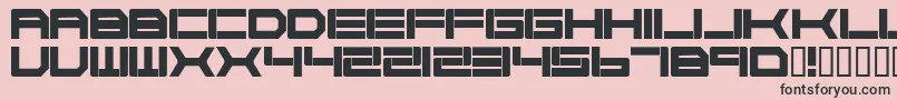 Cyborg45-Schriftart – Schwarze Schriften auf rosa Hintergrund