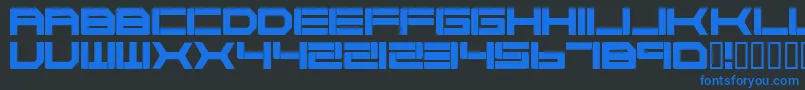Cyborg45-fontti – siniset fontit mustalla taustalla