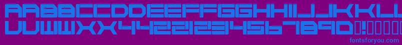 フォントCyborg45 – 紫色の背景に青い文字