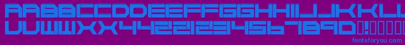 Cyborg45 Font – Blue Fonts on Purple Background