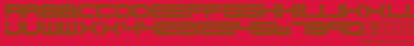Czcionka Cyborg45 – brązowe czcionki na czerwonym tle