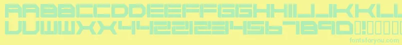 fuente Cyborg45 – Fuentes Verdes Sobre Fondo Amarillo
