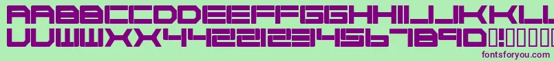 フォントCyborg45 – 緑の背景に紫のフォント