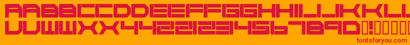 Cyborg45 Font – Red Fonts on Orange Background