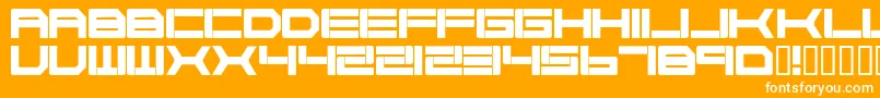 Cyborg45 Font – White Fonts on Orange Background