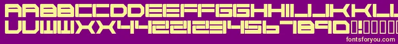 Cyborg45-fontti – keltaiset fontit violetilla taustalla